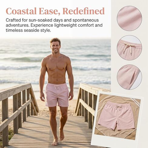 Men's Quick Dry Swim Trunks with Pockets Lightweight Beach Shorts for Pool Vacation in Kuwait
