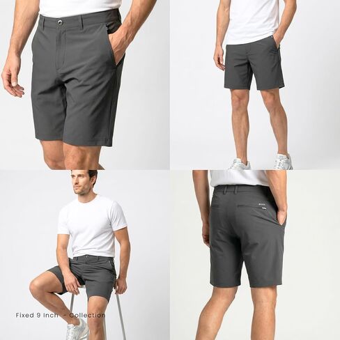 Visive Fixed Hybrid Shorts for Men 5-7-9 Inch Flat Front Casual Chino Golf Quick Dry Stretch Lightweight Premium Fit in Saudi Arabia