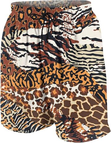 SARA NELL Men's Swim Trunks Wild Animal Skins Cheetah Leopard Tiger Zebra Surfing Beach Board Shorts Swimwear in Kuwait
