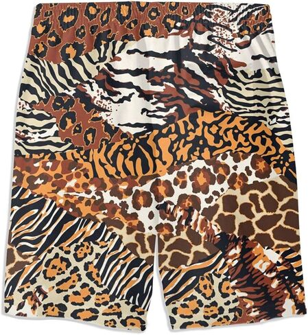 SARA NELL Men's Swim Trunks Wild Animal Skins Cheetah Leopard Tiger Zebra Surfing Beach Board Shorts Swimwear in Kuwait