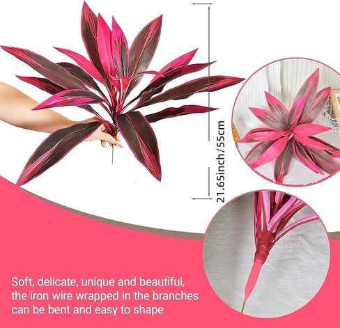 Artificial Tropical Plant UV Resistant Large Faux Plants Outdoor Fake Boston Ferns Potted Plants Realistic Agave Plastic Hostas Greenery Patio Outside Shrubs Flower Grass Front Porch Decor (2PCS) in Saudi Arabia