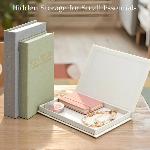 Decorative Books for Home Decor, Set of 3 Linen Faux Book Boxes with Hidden Storage for Coffee Table, Bookshelf, Mantel, Entryway Decor, Photo Storage and Keepsake Box in Saudi Arabia