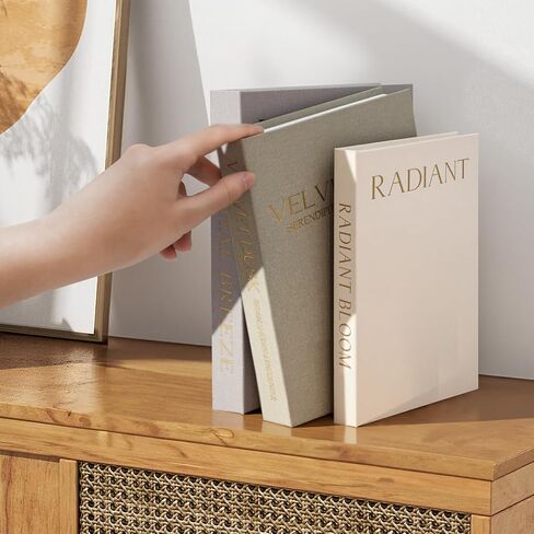 Decorative Books for Home Decor, Set of 3 Linen Faux Book Boxes with Hidden Storage for Coffee Table, Bookshelf, Mantel, Entryway Decor, Photo Storage and Keepsake Box in Saudi Arabia