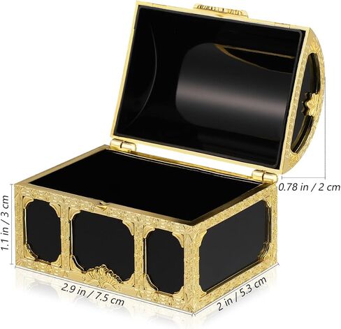 DECHOUS 12 Pack Pirate Treasure Chest Boxes, 3 Inch Plastic Mini Chests | Small Treasure Boxes for Kids Prizes, Party Favors, Birthday, Classroom and Halloween Decoration in Kuwait