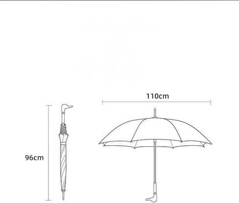 Solid wood duck head manual long handle umbrella for commuting rain or shine for daily travel(Navy blue) in Kuwait