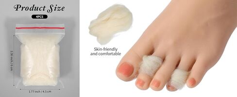 4 Pcs Lambswool Toe Separators, Soft Wool Cushions for Feet, Prevent Corns, Blisters, and Calluses, Comfortable Toe Protection for Women and Men in Saudi Arabia
