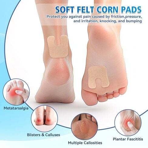 U-Shaped Felt Callus Cushions for Feet(72 Pcs)- Soft Felt Callus Pads with tunable Thickness,Self-Adhesive Corn Protectors for Pain Relief,Prevent Rubbing on Shoes,All-Day Comfort for Unisex in Saudi Arabia
