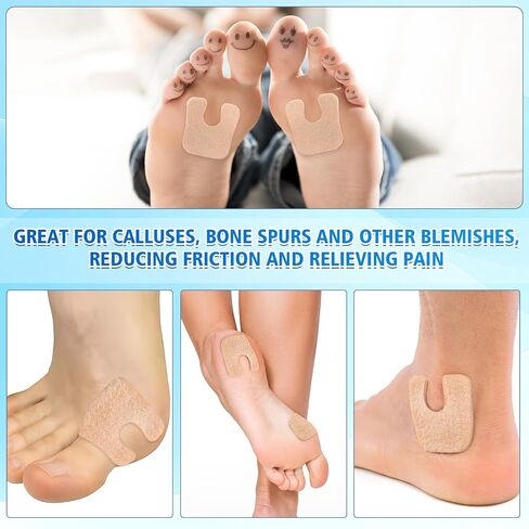 U-Shaped Felt Callus Cushions for Feet(72 Pcs)- Soft Felt Callus Pads with tunable Thickness,Self-Adhesive Corn Protectors for Pain Relief,Prevent Rubbing on Shoes,All-Day Comfort for Unisex in Saudi Arabia
