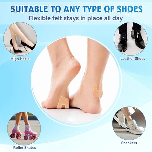 U-Shaped Felt Callus Cushions for Feet(72 Pcs)- Soft Felt Callus Pads with tunable Thickness,Self-Adhesive Corn Protectors for Pain Relief,Prevent Rubbing on Shoes,All-Day Comfort for Unisex in Saudi Arabia