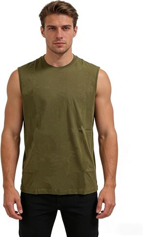 Mens Workout Tank Tops Muscle Sleeveless Shirts for Gym, Training, Running, Quick Dry Activewear in Kuwait