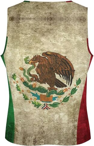 Mexican Flag Mens Tank Tops Summer Sleeveless T-Shirt Casual Funny Gym Workout Tank Top 2XL in Kuwait