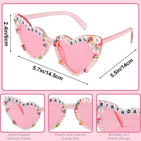 Atoden Birthday Girl Sash Glitter Headband Tiara Crown Sunglasses Pink Happy Birthday Decorations Party Favors Accessories for Adult Women Princess Outfits Gifts in Saudi Arabia