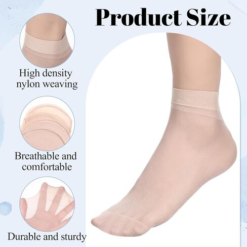 9 Pairs Ankle Stockings for Women, Everyday Sheer Ankle Socks Reinforced Toes Nylon Ankles Sock with Comfort Top Hosiery for Women Summer Daily Shopping Travel Decor, Nude in Kuwait