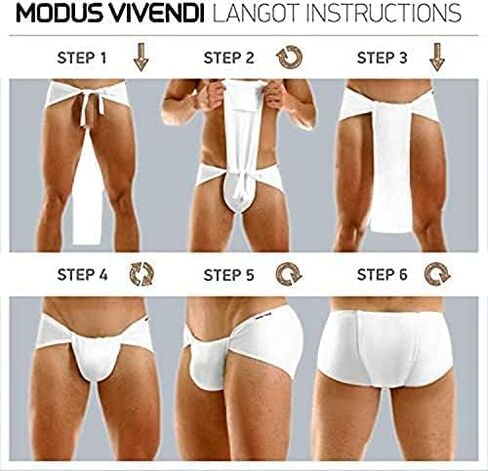 4 pc Indian Traditional Underwear Langot Lankot Loin Cloth Supporter loincloth Cotton Multicolor - (2 White Color + 2 Black Color) in Saudi Arabia