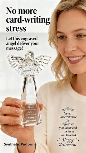 Engraved Crystal Angel Retirement Gift for Women - Inspirational Keepsake，6 Inch Retirement Keepsake for Coworker Colleague Friend Teacher Nurse (Never Underestimate The Difference You Made) in Saudi Arabia