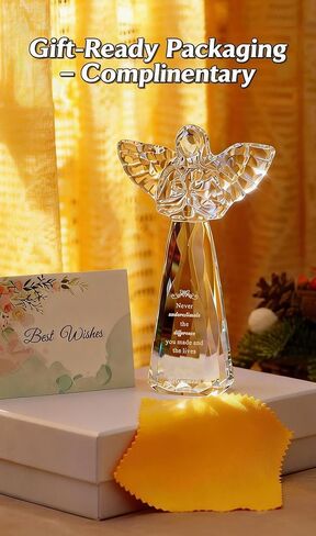 Engraved Crystal Angel Retirement Gift for Women - Inspirational Keepsake，6 Inch Retirement Keepsake for Coworker Colleague Friend Teacher Nurse (Never Underestimate The Difference You Made) in Saudi Arabia
