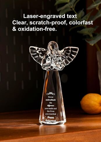 Engraved Crystal Angel Retirement Gift for Women - Inspirational Keepsake，6 Inch Retirement Keepsake for Coworker Colleague Friend Teacher Nurse (Never Underestimate The Difference You Made) in Saudi Arabia