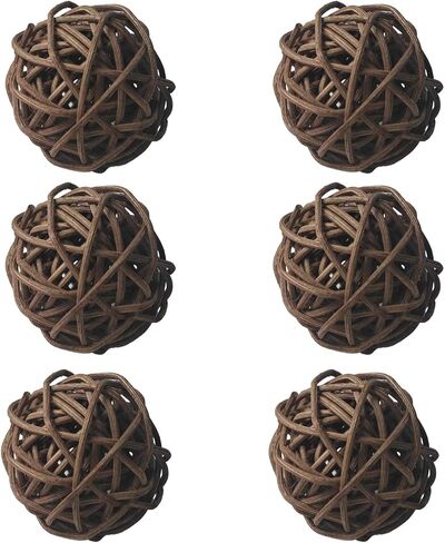 6PCS 2 Inch Decorative Spheres, Natural Vase Filler Balls for Bowl Centerpiece, Wedding and Home Table Decor (Coffee) in Kuwait