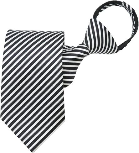 Zipper Striped Ties for Men, Pre-tied Mens Ties Adjustable 3.2'' Men's Neckties for Wedding Business Gathering School in Kuwait