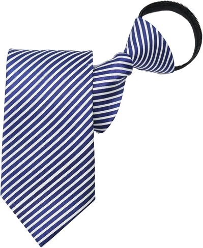 Zipper Striped Ties for Men, Pre-tied Mens Ties Adjustable 3.2'' Men's Neckties for Wedding Business Gathering School in Saudi Arabia