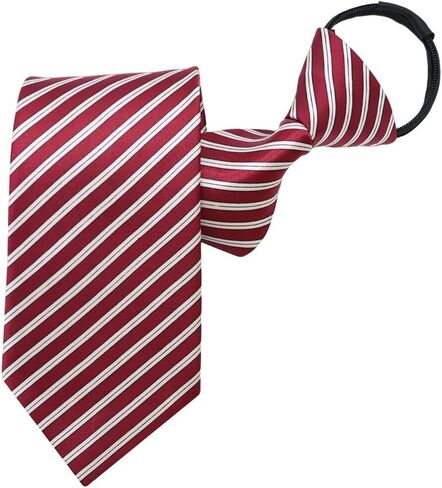 Zipper Striped Ties for Men, Pre-tied Mens Ties Adjustable 3.2'' Men's Neckties for Wedding Business Gathering School in Saudi Arabia