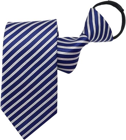 Zipper Striped Ties for Men, Pre-tied Mens Ties Adjustable 3.2'' Men's Neckties for Wedding Business Gathering School in Saudi Arabia