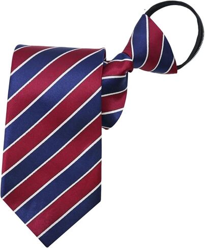 Zipper Striped Ties for Men, Pre-tied Mens Ties Adjustable 3.2'' Men's Neckties for Wedding Business Gathering School in Saudi Arabia