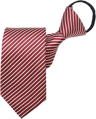 Zipper Striped Ties for Men, Pre-tied Mens Ties Adjustable 3.2'' Men's Neckties for Wedding Business Gathering School in Saudi Arabia