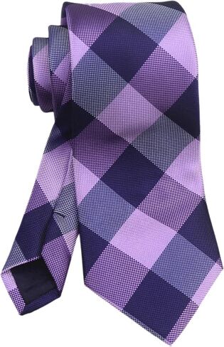 Men's Floral Checked Ties Classic Groomsmen Wedding Party Neckties 3.15" in Saudi Arabia