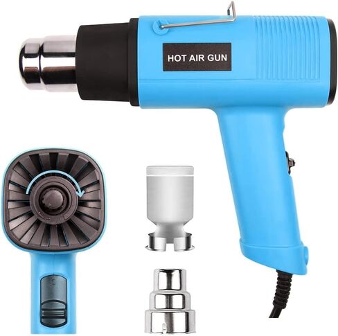 LDK Heat Gun 1200W 140℉~932℉ (60℃-500℃) Heavy Duty Hot Air Gun Kit Variable Temperature Control with 2 Temperature Settings 2 Nozzles for Crafts, Shrink Wrapping, Candle Making, Epoxy Resin in Saudi Arabia