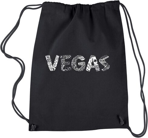 LA POP ART Drawstring Word Art Backpack - Vegas - Black in Kuwait