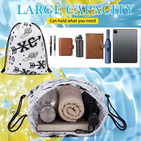 16 Pack Cross Country Drawstring Backpack Running Lover Gift, Track and Field Gifts for Team, Fitness, 13.4 x 16.9 in in Kuwait