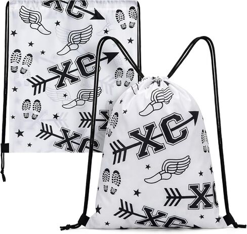 16 Pack Cross Country Drawstring Backpack Running Lover Gift, Track and Field Gifts for Team, Fitness, 13.4 x 16.9 in in Kuwait