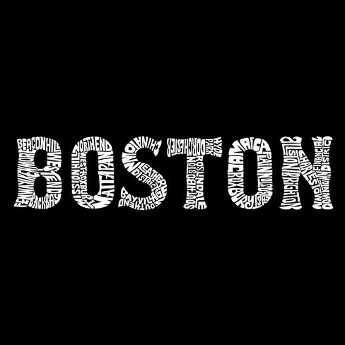 LA POP ART Drawstring Word Art Backpack - Boston Neighborhoods - Black in Saudi Arabia