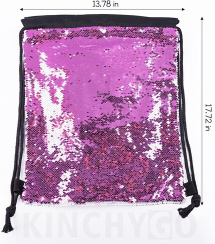 2 Pack Sublimation Glitter Backpack Drawstring Sequin Mermaid Sports Gym Dance Bag for Women Pink 17.72x13.78in in Kuwait