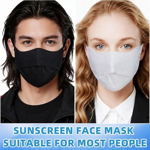24 Pack UV Face Mask Sun Protection Face Cover Ice Silk Cooling Sunscreen Mask Individually Packaged Washable Reusable for Women Men Fishing Hiking Cycling, 4 Colors (black/gray/pink/blue) in Kuwait