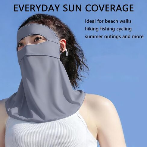 UV-Sun-Protection-Face-Mask for Women Men Cooling Breathable Full Face Masks for Summer Outdoor Sports in Saudi Arabia