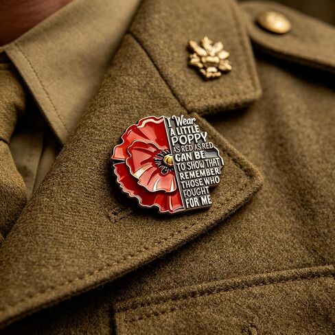 Memorial Day Pin for Men Women, Red Poppy Flower Enamel Lapel Red Friday Veterans Day Brooch Lest We Forget Hero Badge Honor and Remember Jewelry Accessory in Saudi Arabia