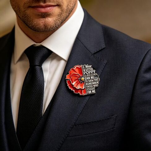 Memorial Day Pin for Men Women, Red Poppy Flower Enamel Lapel Red Friday Veterans Day Brooch Lest We Forget Hero Badge Honor and Remember Jewelry Accessory in Saudi Arabia