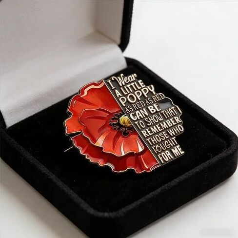 Memorial Day Pin for Men Women, Red Poppy Flower Enamel Lapel Red Friday Veterans Day Brooch Lest We Forget Hero Badge Honor and Remember Jewelry Accessory in Saudi Arabia