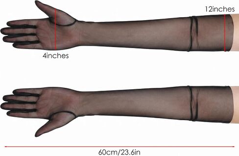 Women's Sheer Gloves Super Long Stretchy Ruched Mesh Tulle Sheer Gloves Opera Christmas Costume Party 1920's Dance in Kuwait