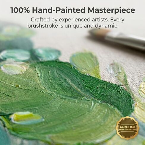 Large High-End Hand Painted Floral Oil Painting,Colorful 3D Textured Green Flower Canvas Vertical Wall Art Black Aluminum Alloy Frame,Bright Modern Botanical Home Decor for Living Room, 20" x 32" (Flower-01, 20" x 32") in Kuwait