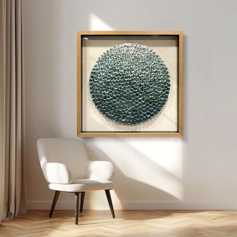 LIUZEYUE - Modern Abstract Wall Art Living Room Handmade Wood Flower 3D Wall Decoration Entrance Wall Decoration Green 23.6"x23.6" in Saudi Arabia