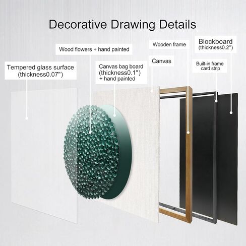 LIUZEYUE - Modern Abstract Wall Art Living Room Handmade Wood Flower 3D Wall Decoration Entrance Wall Decoration Green 23.6"x23.6" in Saudi Arabia