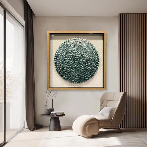 LIUZEYUE - Modern Abstract Wall Art Living Room Handmade Wood Flower 3D Wall Decoration Entrance Wall Decoration Green 23.6"x23.6" in Saudi Arabia