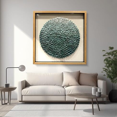 LIUZEYUE - Modern Abstract Wall Art Living Room Handmade Wood Flower 3D Wall Decoration Entrance Wall Decoration Green 23.6"x23.6" in Saudi Arabia