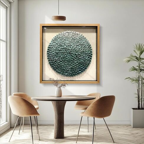 LIUZEYUE - Modern Abstract Wall Art Living Room Handmade Wood Flower 3D Wall Decoration Entrance Wall Decoration Green 23.6"x23.6" in Saudi Arabia