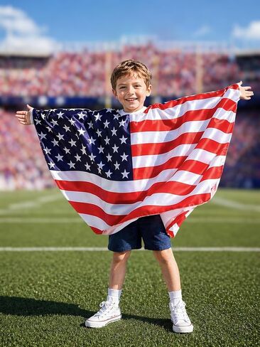 BAKUGOU America Flag Costume Kids Wearable US Flag Cape Outfits Patriotic USA Flag Cape in Saudi Arabia