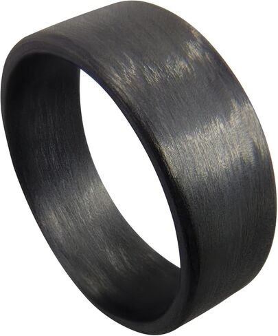 Full Carbon Fiber Ring, Matte Finish, Flat Black Band, Durable, Scratch Resistant, Waterproof, Sizes 4-16, Custom Band Widths, Made in the USA in Kuwait