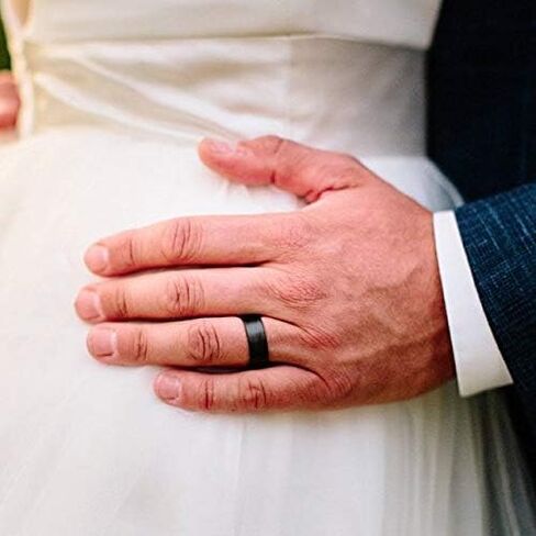Full Carbon Fiber Ring, Matte Finish, Flat Black Band, Durable, Scratch Resistant, Waterproof, Sizes 4-16, Custom Band Widths, Made in the USA in Kuwait